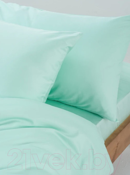 Изображение товара Комплект постельного белья GoodNight Сатин Делюкс Евро / 385243 (50x70, мята)