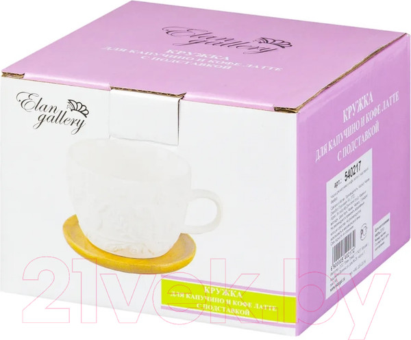 Изображение товара Чашка с блюдцем Elan Gallery Птички на ветке / 540217