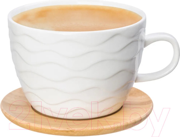 Изображение товара Чашка с блюдцем Elan Gallery Айсберг волны / 540218