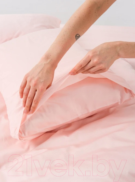 Изображение товара Комплект постельного белья GoodNight Сатин Делюкс Евро / 341727 (50x70, розовый)