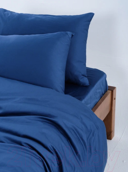 Изображение товара Комплект постельного белья GoodNight Сатин Делюкс Евро / 348383 (50x70, синий)