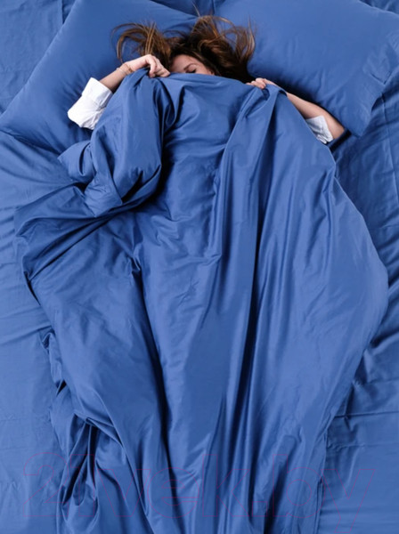 Изображение товара Комплект постельного белья GoodNight Сатин Делюкс Евро / 348383 (50x70, синий)