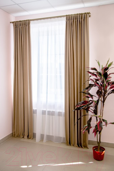 Изображение товара Комплект штор Decoretto Нубук песок пустыни НПП-K6 (125x250, песочный)