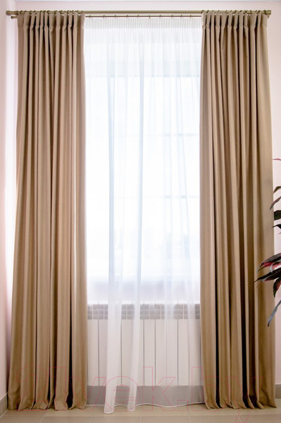 Изображение товара Комплект штор Decoretto Нубук песок пустыни НПП-K6 (125x250, песочный)