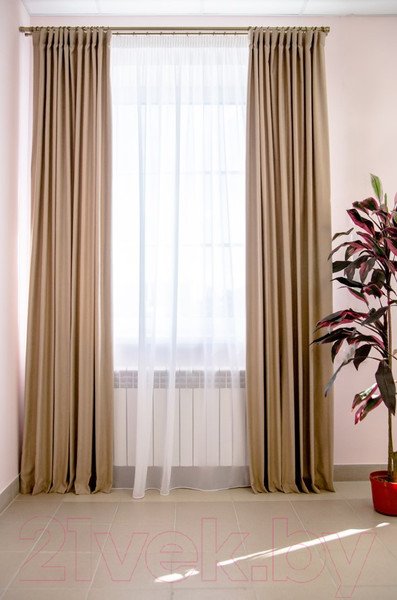 Изображение товара Комплект штор Decoretto Нубук песок пустыни НПП-K6 (125x250, песочный)