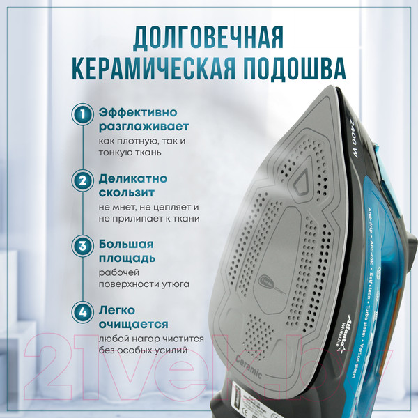 Изображение товара Утюг Atlanta ATH-5538 (синий)