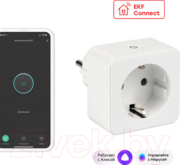 Изображение товара Умная розетка EKF Сonnect Wi-Fi / RCS-1-WF (белый)