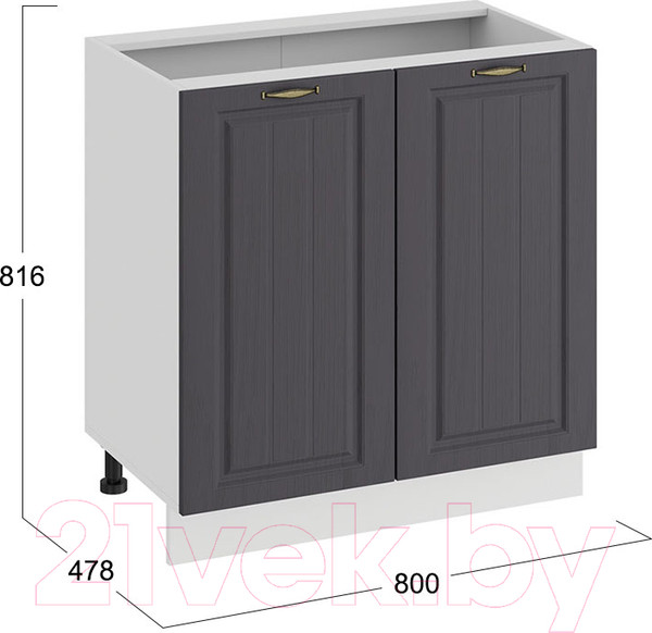 Изображение товара Шкаф-стол кухонный ТриЯ Лина 1Н8 (белый/графит)