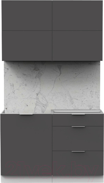 Изображение товара Кухонный гарнитур Интермебель Микс Топ-31 1.2м без столешницы (графит серый)