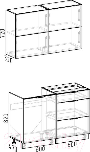 Изображение товара Кухонный гарнитур Интермебель Микс Топ-31 1.2м без столешницы (белый премиум/дуб крафт золотой)