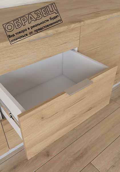 Изображение товара Кухонный гарнитур Интермебель Микс Топ-31 1.2м без столешницы (белый премиум/дуб крафт золотой)