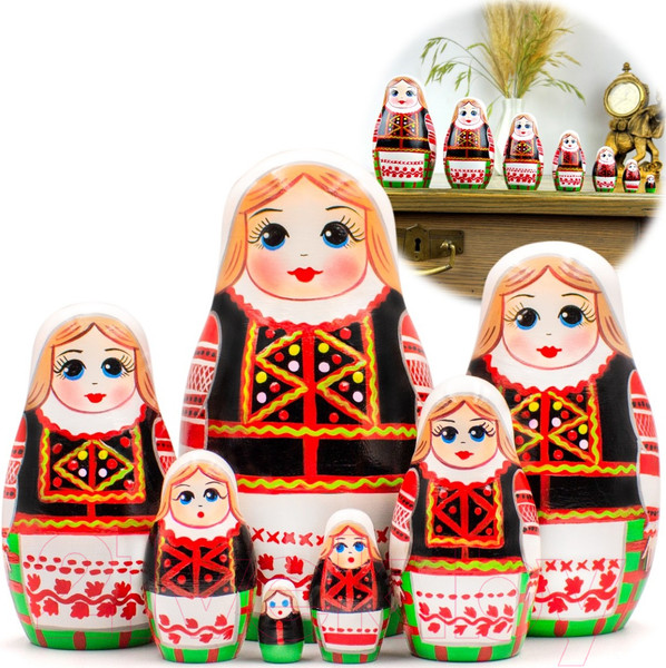Изображение товара Матрешка сувенирная Брестская Фабрика Сувениров Калинковичская в белорусской народной одежде / 7203