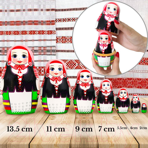 Изображение товара Матрешка сувенирная Брестская Фабрика Сувениров Молодечненская в белорусской народной одежде / 7204