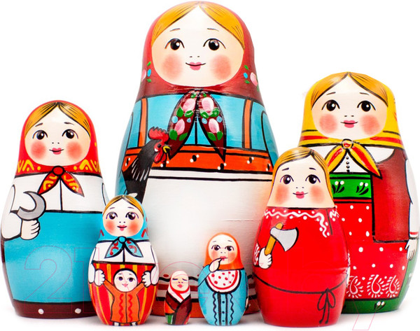 Изображение товара Матрешка сувенирная Брестская Фабрика Сувениров Расписанная в стиле первой русской матрешки / 7318