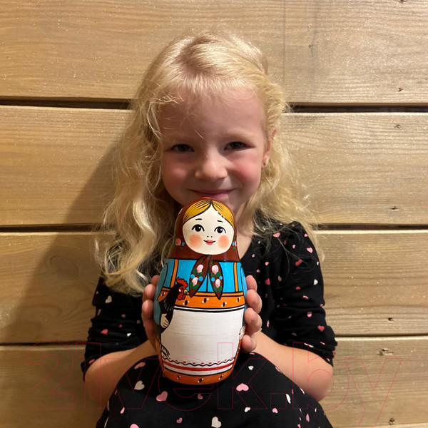 Изображение товара Матрешка сувенирная Брестская Фабрика Сувениров Расписанная в стиле первой русской матрешки / 7318