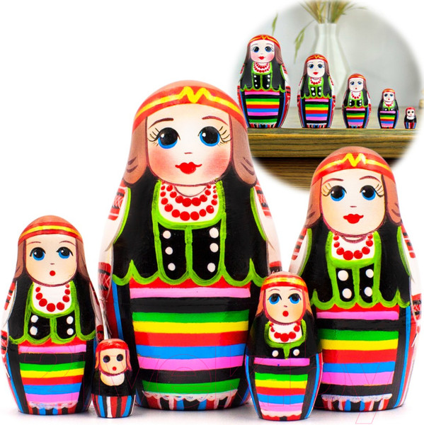 Изображение товара Матрешка сувенирная Брестская Фабрика Сувениров Домачевская в белорусской традиционной одежде / 5202