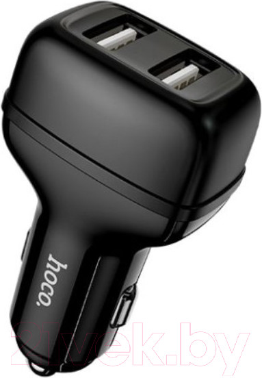 Изображение товара Зарядное устройство автомобильное Hoco Z36 + кабель Lightning (черный)