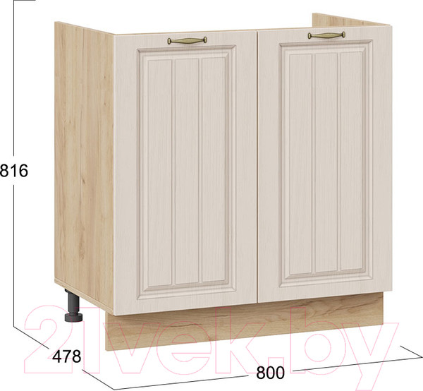 Изображение товара Шкаф под мойку ТриЯ Лина 1Н8М (дуб крафт золотой/крем)
