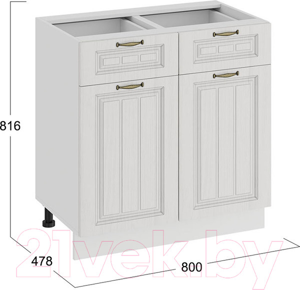 Изображение товара Шкаф-стол кухонный ТриЯ Лина 1Н8Я1 (белый)