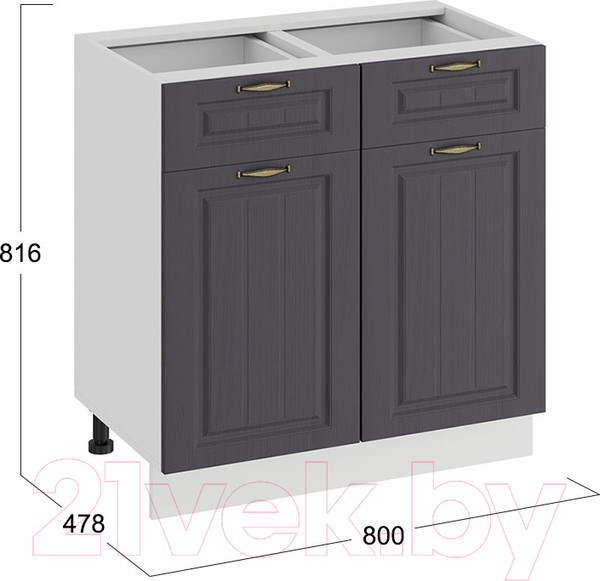 Изображение товара Шкаф-стол кухонный ТриЯ Лина 1Н8Я1 (белый/графит)