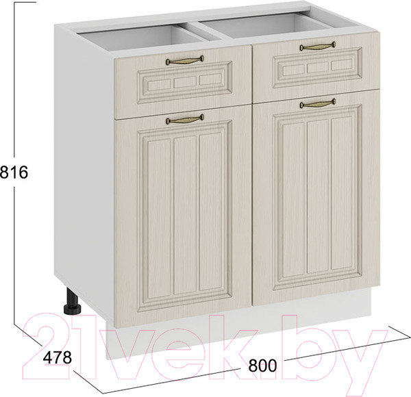 Изображение товара Шкаф-стол кухонный ТриЯ Лина 1Н8Я1 (белый/кремовый)