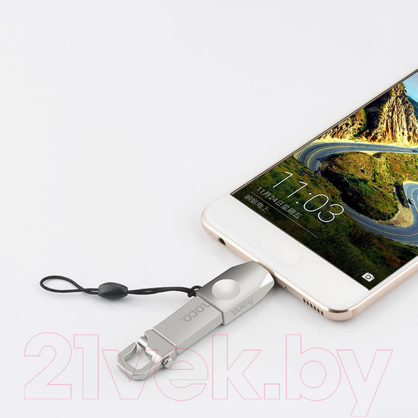 Изображение товара Адаптер Hoco UA9 Type-C-USB (серебристый)