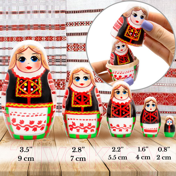 Изображение товара Матрешка сувенирная Брестская Фабрика Сувениров Калинковичская в белорусской традиционной одежде / 5203
