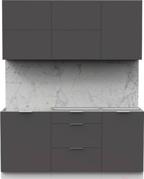 Изображение товара Кухонный гарнитур Интермебель Микс Топ-33 1.7м без столешницы (графит серый)