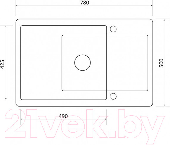 Изображение товара Мойка кухонная Zigmund & Shtain Rechteck 780.490 (речной песок)