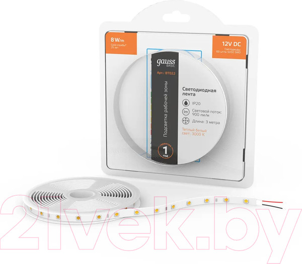 Изображение товара Светодиодная лента Gauss Basic BT022