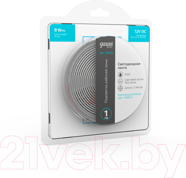 Изображение товара Светодиодная лента Gauss Basic BT023