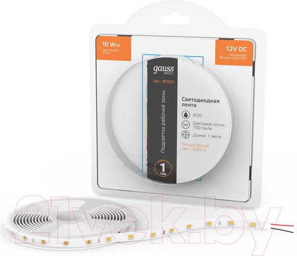 Изображение товара Светодиодная лента Gauss Basic BT033