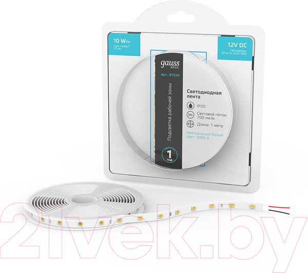 Изображение товара Светодиодная лента Gauss Basic BT034
