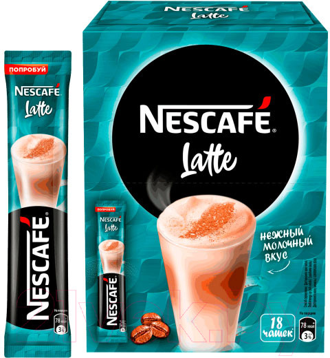 Изображение товара Кофе растворимый Nescafe Classic Latte (18x18г)