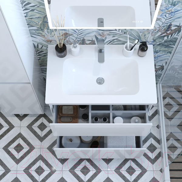 Изображение товара Тумба с умывальником Briz Асти Эйфория 100 / 220 03-08100-11 00 БЕЛ