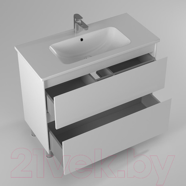 Изображение товара Тумба с умывальником Briz Асти Эйфория 100 / 220 03-08100-11 00 БЕЛ