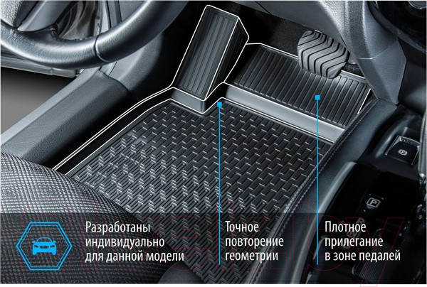 Изображение товара Комплект ковриков для авто Rival 11806001 для Ford Transit (3шт)
