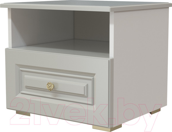 Изображение товара Прикроватная тумба Bravo Мебель Олимп Лак 1ящ (холодный серый/фисташковый)