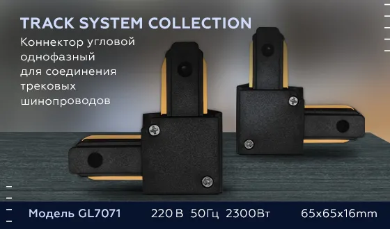 Изображение товара Коннектор для шинопровода Ambrella GL7066 BK (черный)
