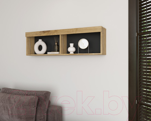 Изображение товара Полка Интерлиния Quartz QZ-П1 (дуб нокс/черный)