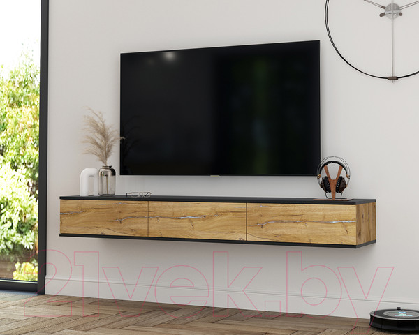 Изображение товара Тумба Интерлиния Quartz QZ-Т3Ш (дуб нокс/черный)