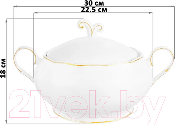 Изображение товара Супница Elan Gallery 420503 (белый с золотом)