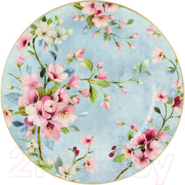 Изображение товара Набор тарелок Elan Gallery Яблоневый цвет на голубом / 420431