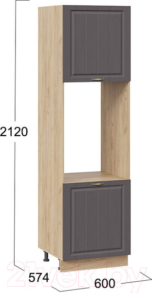 Изображение товара Шкаф-пенал кухонный ТриЯ Лина 1П6 (дуб крафт золотой/графит)