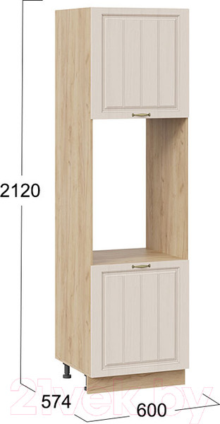 Изображение товара Шкаф-пенал кухонный ТриЯ Лина 1П6 (дуб крафт золотой/крем)