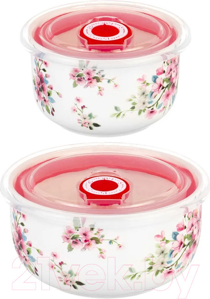 Изображение товара Набор салатников Elan Gallery Яблоневый цвет на белом / 420499