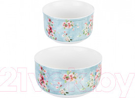 Изображение товара Набор салатников Elan Gallery Яблоневый цвет на голубом / 420529