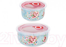 Изображение товара Набор салатников Elan Gallery Яблоневый цвет на голубом / 420529