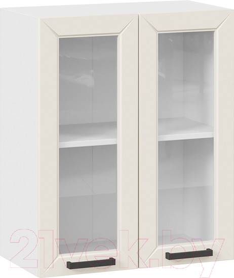 Изображение товара Шкаф навесной для кухни ТриЯ Лорас 1В6С (белый/холст брюле)