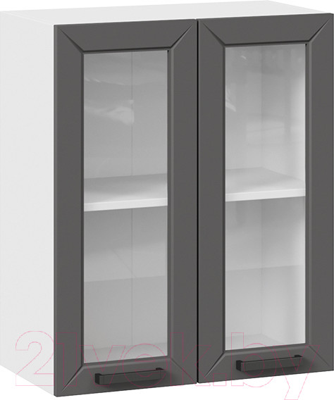 Изображение товара Шкаф навесной для кухни ТриЯ Лорас 1В6С (белый/холст вулкан)